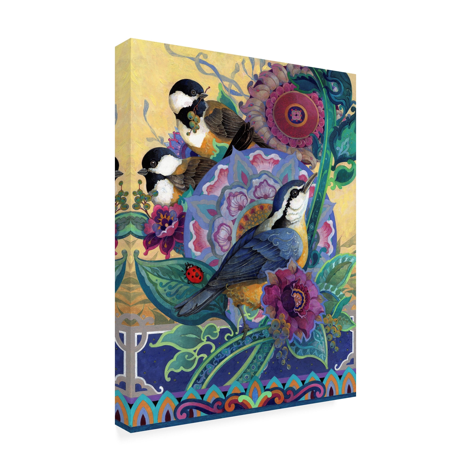Trademark Fine Art 'Garden Bird Trio' Canvas Art by David Galchutt