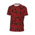 thumbnail image 6 of Wukai Rose Flowers Print Men's Short-Sleeved Mesh T-Shirt,Quick-Dry Short Sleeve Workout T-Shirt-Medium, 6 of 8