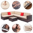 thumbnail image 4 of Zimtown 7-Piece Outdoor Sectional Sofa, Wicker Conversation Set with Iron Frame & Thick Cushions, 4 of 8