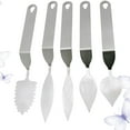 thumbnail image 4 of Shisuyan 5pcs Chocolate Spatula Chocolate Molds Leaf Feather Cutter Mousse Cake Baking Tool (Small Feather + Big Feather + Round Leaf + Long Leaf + Toothed Leaf), 4 of 9
