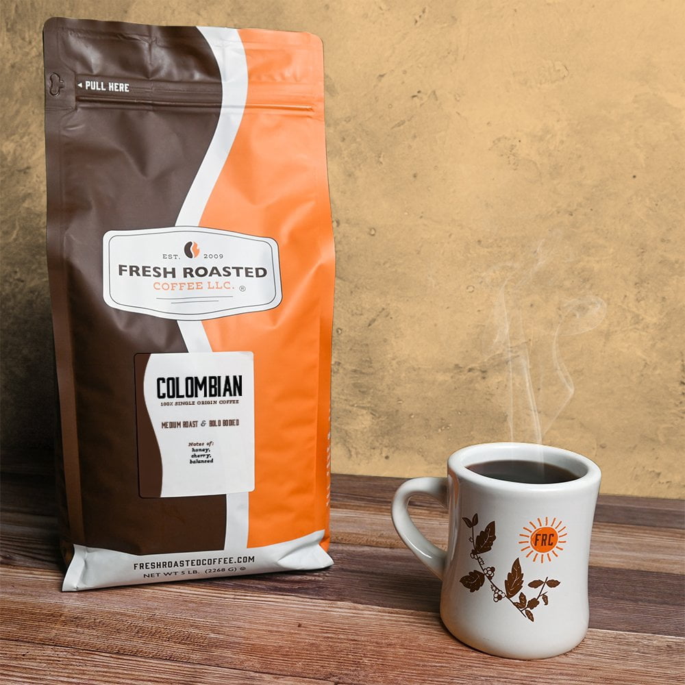 3 pack Fresh Roasted Coffee, Organic Colombian Coffee, Medium Roast, Ground, 12 oz