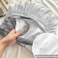 thumbnail image 4 of Full Size Fitted Sheet Set - Palm Trees 3 Piece Bedding Sets 16" Deep Pocket Fitted Sheet with 2 Pillowcases Black Grey Tropical Plants Summer Forest Brushed Microfiber Hotel Luxury Bed Sheets, 4 of 9