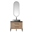 thumbnail image 2 of Trento 36" Single Concrete Sink Bath Vanity in North American Oak with Mirror, 2 of 11