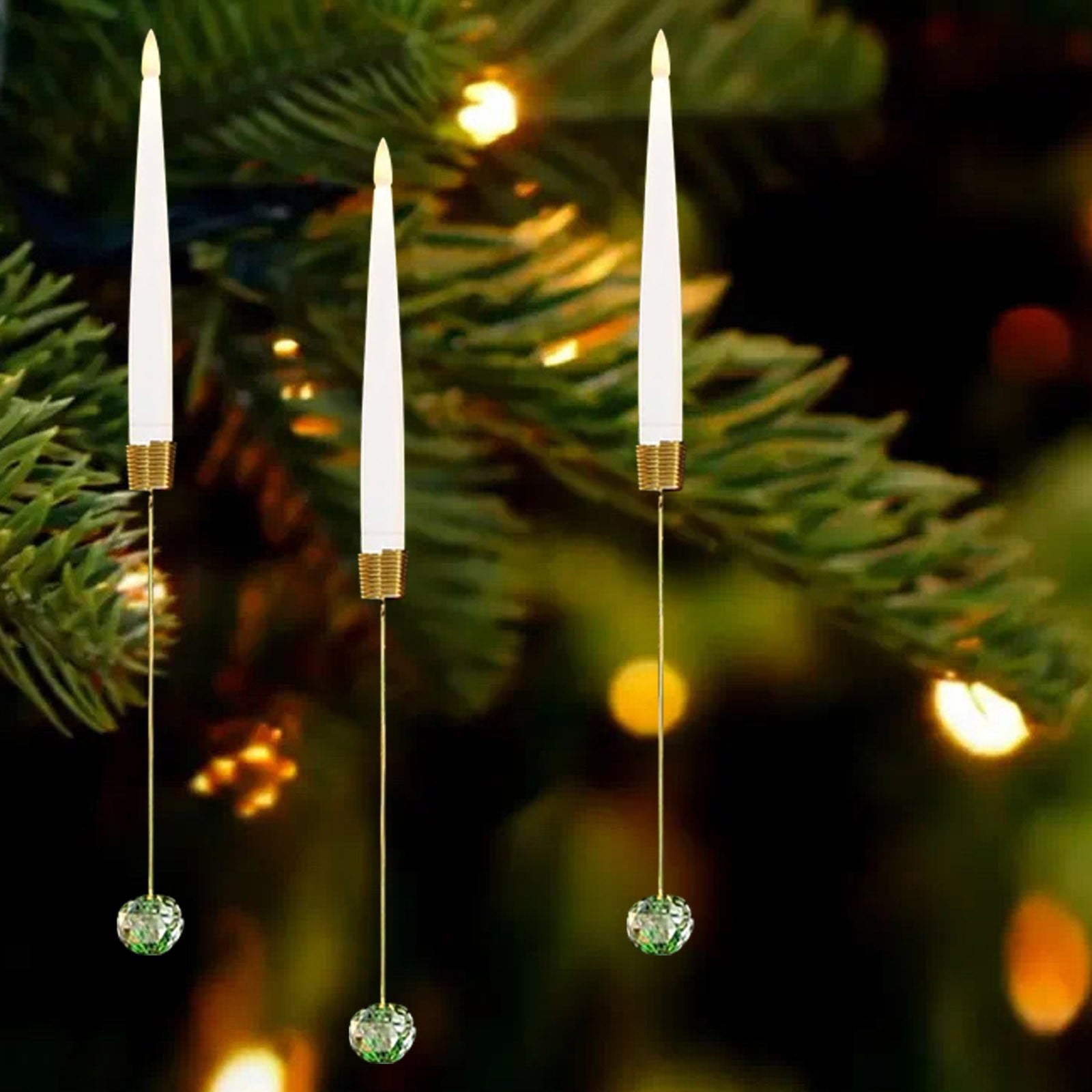 LED Christmas Tree Candles with Remote Timer - 6-12 Pack Flameless Flickering Candles with Ball for Xmas Decor, Wedding & Indoor Holiday Lighting