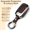 thumbnail image 3 of Key Fob Cover Compatible with Honda Accord Civic CR-V HR-V Pilot Ridgeline 2022-2026 5 Button Metal Keychain Case Holder Protector,coffee, 3 of 6