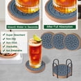 thumbnail image 2 of 5 Pack Coasters for Drinks Absorbent, Coasters for Coffee Table with Holder, Non-Slip, Non-Stick, Suit for Kinds of Cups 4.3 inch Gray, 2 of 7