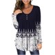thumbnail image 2 of ICHUANYI Clearance Women's Casual Long Sleeve Open Button Round Neck Loose Fit Pleated Tunic Shirt Blouse Tops(Black, L) ICHUANYI WER2023081106504, 2 of 5