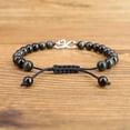 thumbnail image 5 of COAI Howlite Black Obsidian Stone Matching Couples Bracelets with Infinity Charm, 5 of 6