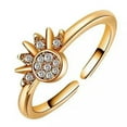 thumbnail image 4 of K-KED Sparkling Moon Sun Adjustable Ring For Women Stackable Finger Ring Delicate Jewelry Gi:yq-A2, 4 of 9