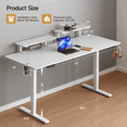 thumbnail image 6 of 63 x 24 Inches Standing Desk with 2 Adjustable Monitor Shelves,  Electric Stand Up Desk Adjustable Height from 28-46 inches for Home and Office, White, 6 of 6