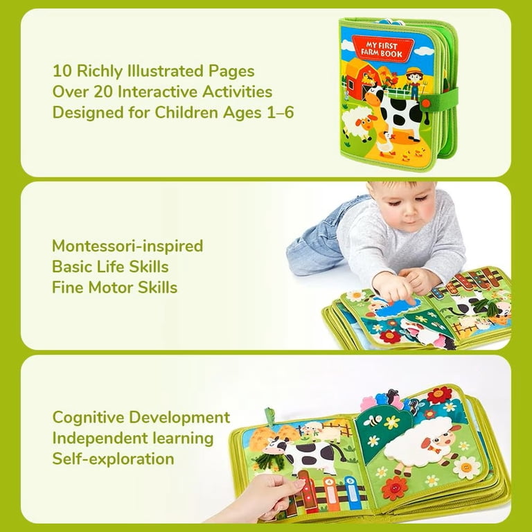 Cowin Busy Board Farm, Montessori Quiet Book Felt photo 6