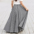 thumbnail image 5 of Skirt Women's Plaid Print Skirt with Large Hem and High Waist Pocket Skirt Plaid Ankle Length Black XXXL, 5 of 6
