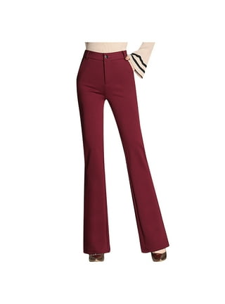 Tapata Women's 28''/30''/32''/34'' Stretchy Straight Leg Dress Pants with  Pockets Tall, Petite, Long, Regular for Work Business Casual 30, Burgundy,  6 at  Women's Clothing store