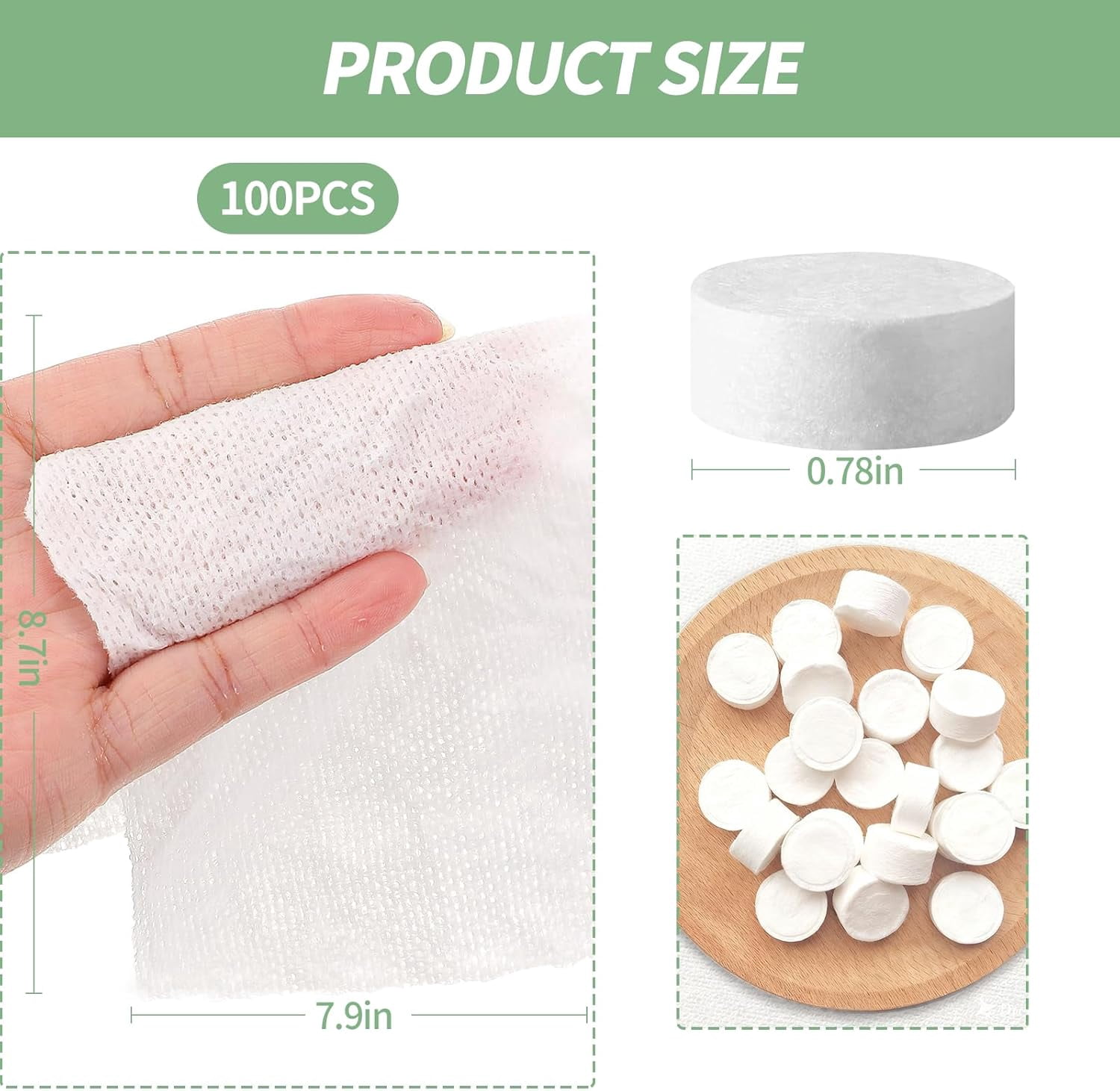 Compressed Towel, Disposable Towel Tablets, Individually Packed, Face Towels for Travel, Camping and Outdoor Sports