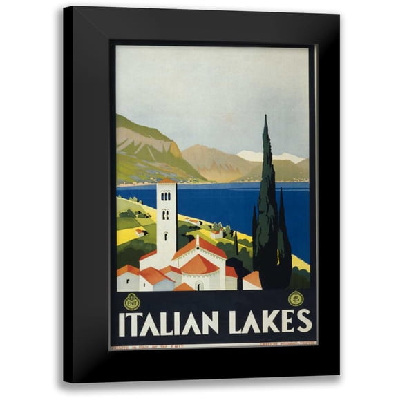 PI Collection 10x14 Black Modern Framed Museum Art Print Titled - Italian Lakes