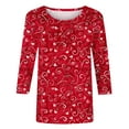 thumbnail image 4 of Penkiiy Valentines Shirts for Women,Women's Valentines Day Shirt 3/4 Sleeve Tops Cute Blouses Love Heart Shirt S Multicolor, 4 of 5