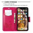 thumbnail image 6 of Allytech iPhone XS Max Case (6.5"), Slim Fit PU Leather Folio Butterfly Embossed Shockproof Wrist Hand Strap Flip Cards Holder Wallet Case TPU Back Cover for Apple iPhone XS Max, Red, 6 of 8