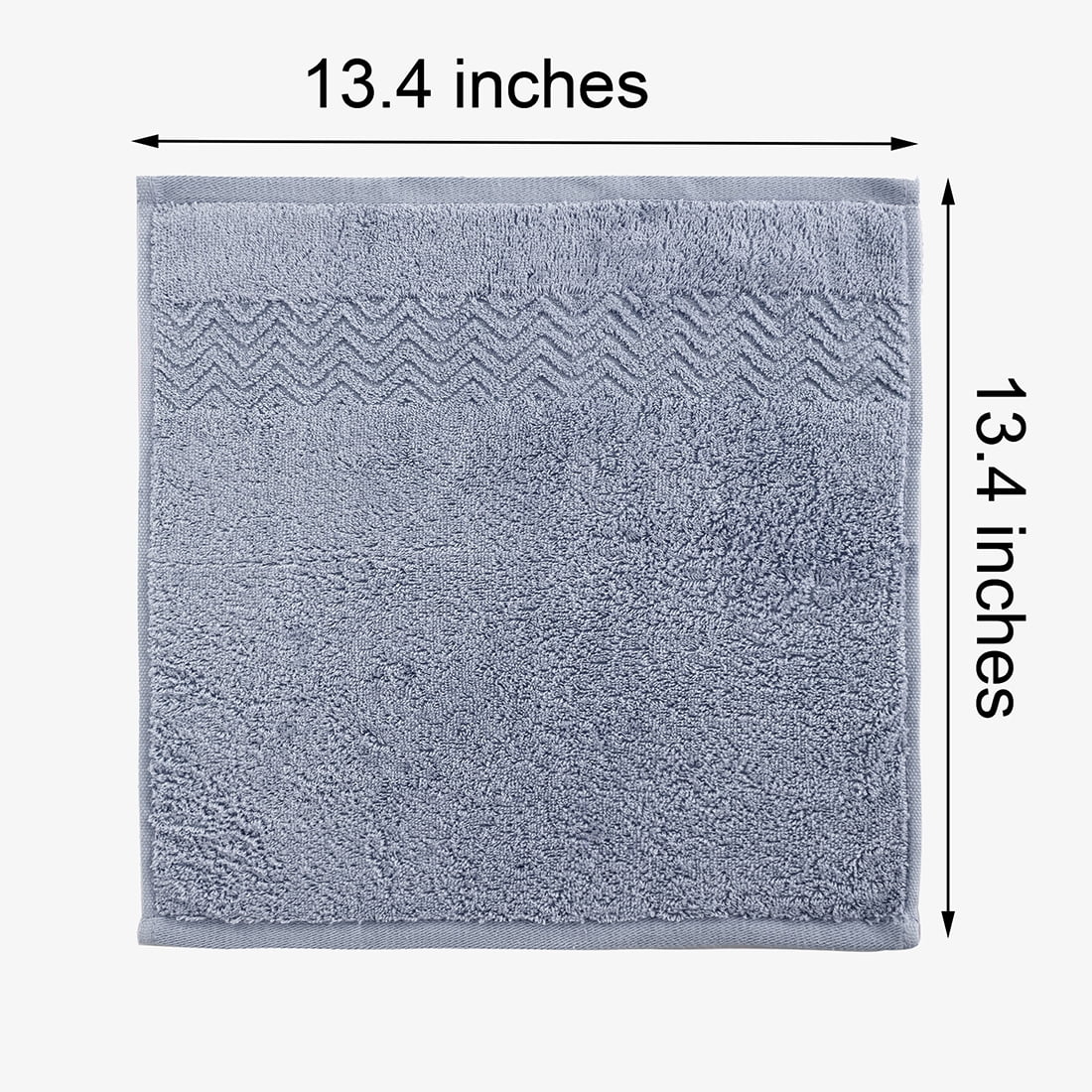 Unique Bargains 100% Cotton 6-Pack Washcloth Face Towels 13" x 13" Dark Blue