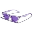 thumbnail image 1 of Gafas de sol VANLINKER pequeñas, delgadas y modernas con estilo ojo de gato moradas, 1 of 5
