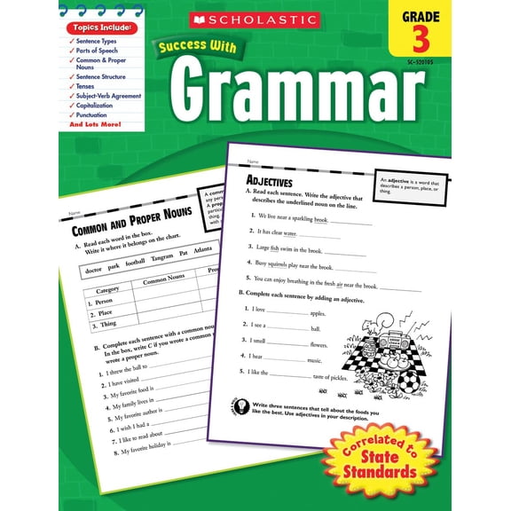 Pre-Owned Scholastic Success with Grammar: Grade 3 Workbook (Paperback) 0545201055 9780545201056