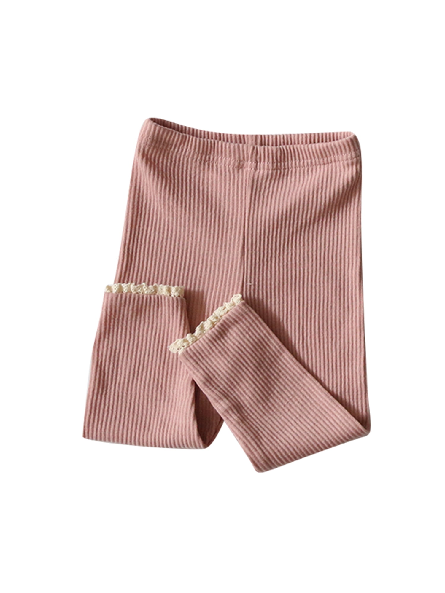 Bmnmsl Baby Footless Tights Soft Rib Knit Lace Trim Pantyhose Winter Warm Stocking Leggings