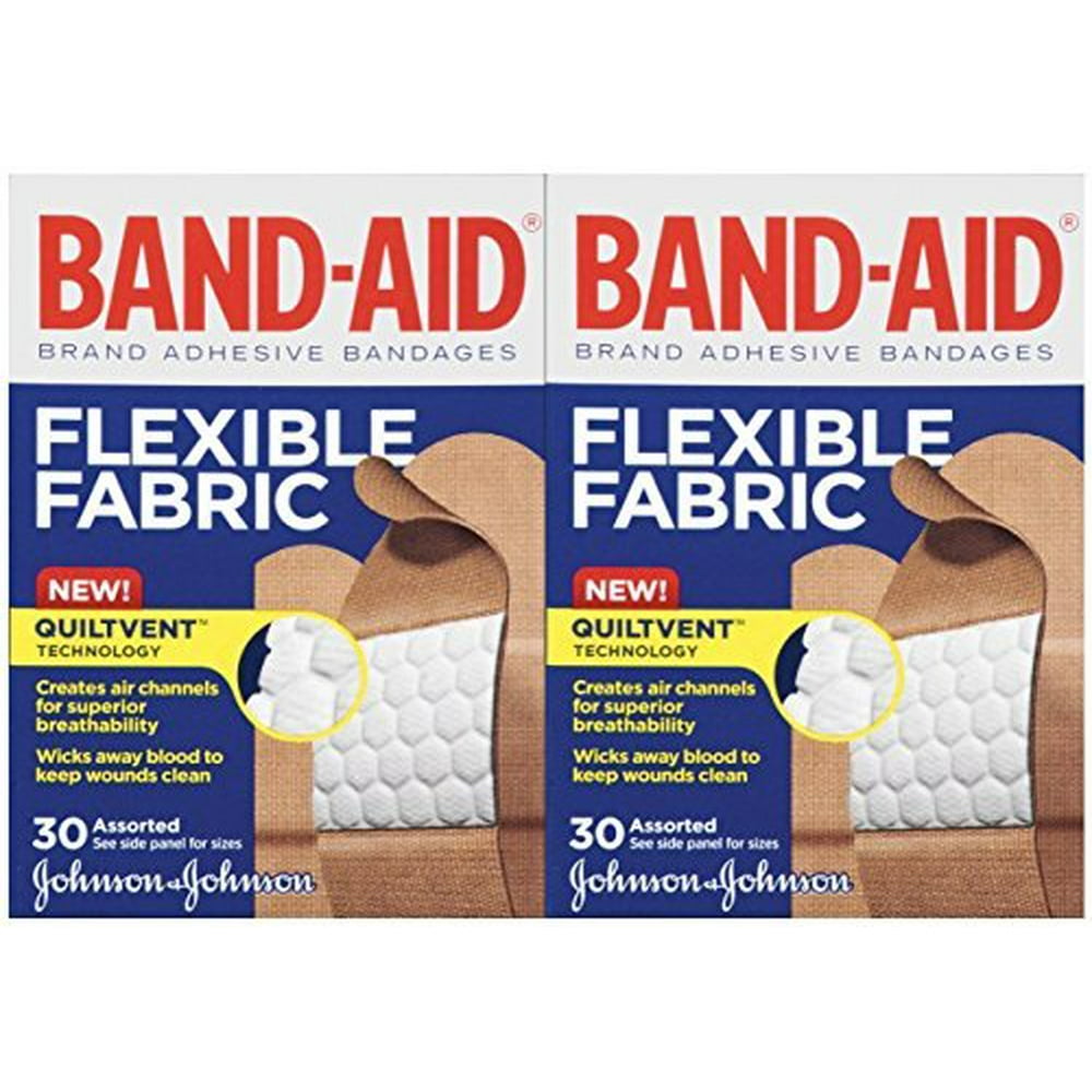 BandAid Flexible Fabric Adhesive Bandages30ct, Assorted Sizes