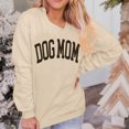 thumbnail image 4 of WEIWEN Dog Mom Sweatshirt for Women Dog Lover Sweatshirts Funny Graphic Sweaters Mama Pullover Tops Womens Fall Fashion Clothing Beige, S, 4 of 6