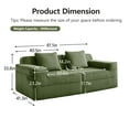 thumbnail image 4 of Newest Modular 2 Seat Loveseat Boneless Sofa, Cloud Sectional Couch,Deep Seat, Modern Modular 2-Seat Sofa Couch,Throw Pillows Corduroy Fabric Green, 4 of 11