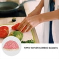 thumbnail image 3 of de Fruta de Ratán Tejido A Mano, Cesta de Pan, Tapa Redonda, A Prueba de Insectos, Cubierta para Mesa de Comedor, Cubierta para Arroz y Restos de Fruta, Color Rojo., 3 of 5