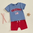 thumbnail image 2 of Gerichy Baby Boy Toddler 4th of July Summer Clothes Tractor Short Sleeve Shirt+Short Set 2pcs Outfits for Boys,6-12 Months, 2 of 7