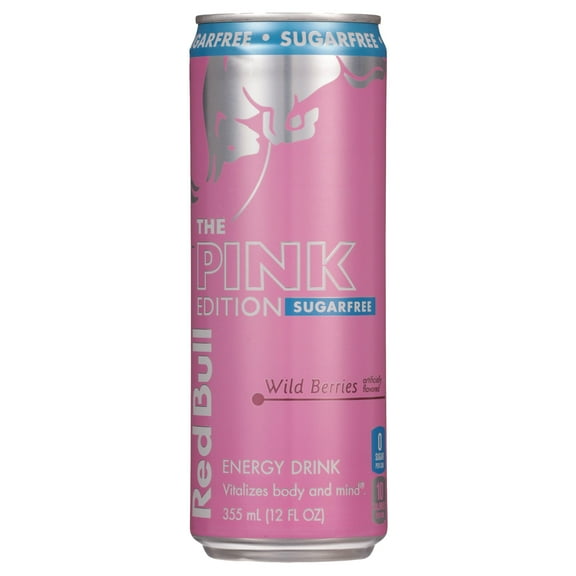 Pack of 2 Red Bull Sugar-Free Pink Edition Energy Drink - Wild Berries, 12 oz (Package May Vary)
