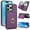 Dark Purple, variant on Wallet Case with Card Holder for iPhone 16 Pro, 360° Rotation Ring Kickstand Magnetic Clasp and Durable Shockproof Cover