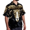 thumbnail image 2 of Aries Constellation Men's Short Sleeve Beach Shirts, Casual Printed Button Down Poplin Shirt Summer., 2 of 6