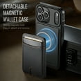 thumbnail image 3 of For iPhone 11 Pro Max Phone Case,Compatible WIth Mag-Safe,2-in-1 Magnetic Removable Card Holder,Kickstand,Anti-Scratch PU Leather Back Shockproof Anti-fall Durable Non-slip Phone Case,Black, 3 of 10