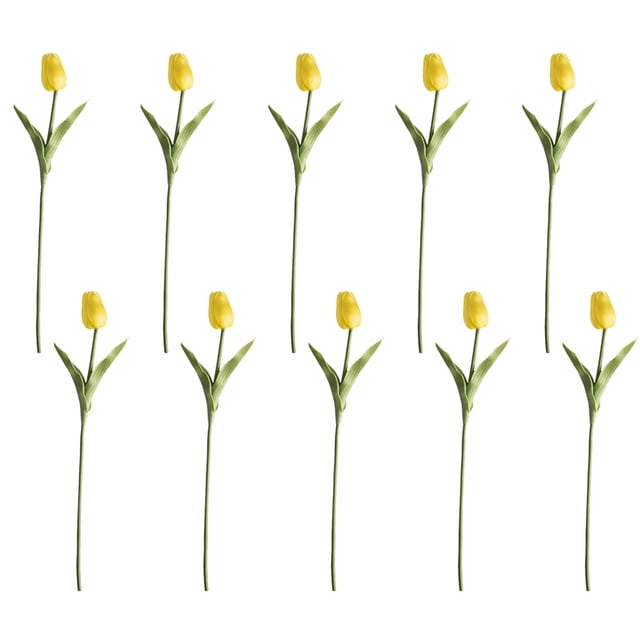 10 Uds. De tulipanes falsos de PU, ramo de flores artificiales de tacto Real para decoración de boda, oficina en casa