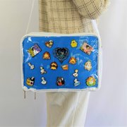 Multi-Color Ita Crossbody Bag and Multi-Color Insert, Ita Messenger Bag, Window Bag, Pin Purse, Pin Display Bag, Ita Bags, Pin Trading Bag, Itabag, Shoulder Ita Bag.