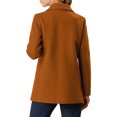 thumbnail image 4 of Women's Long Sleeves Double Breasted Button Winter Outerwear Pea Coat XS Brown, 4 of 9