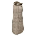 thumbnail image 5 of Inevnen Women's Long Quilted Vest Hooded Sleeveless Puffer Vest Padded Coat Winter Outerwear, 5 of 7