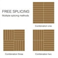 thumbnail image 2 of Alden Design 11pcs Indoor & Outdoor Wood Flooring Tiles for Patio Garden, 12" x 12", 2 of 9