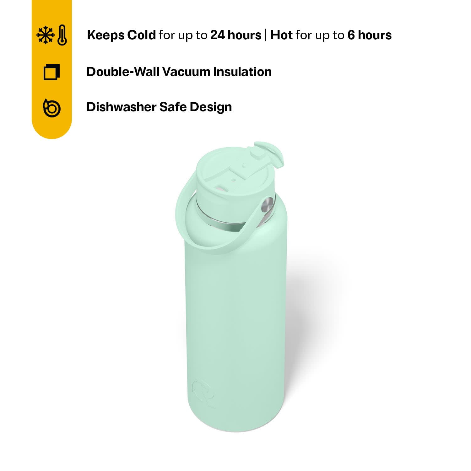 RTIC 40 oz Ceramic Lined Insulated Outback Water Bottle, Leak Resistant, Fresh Mint
