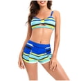 thumbnail image 4 of Maillot de Bain Femme Mode Multicolore Dégradé Imprimé Creux Boxeur Fendu, 4 of 8