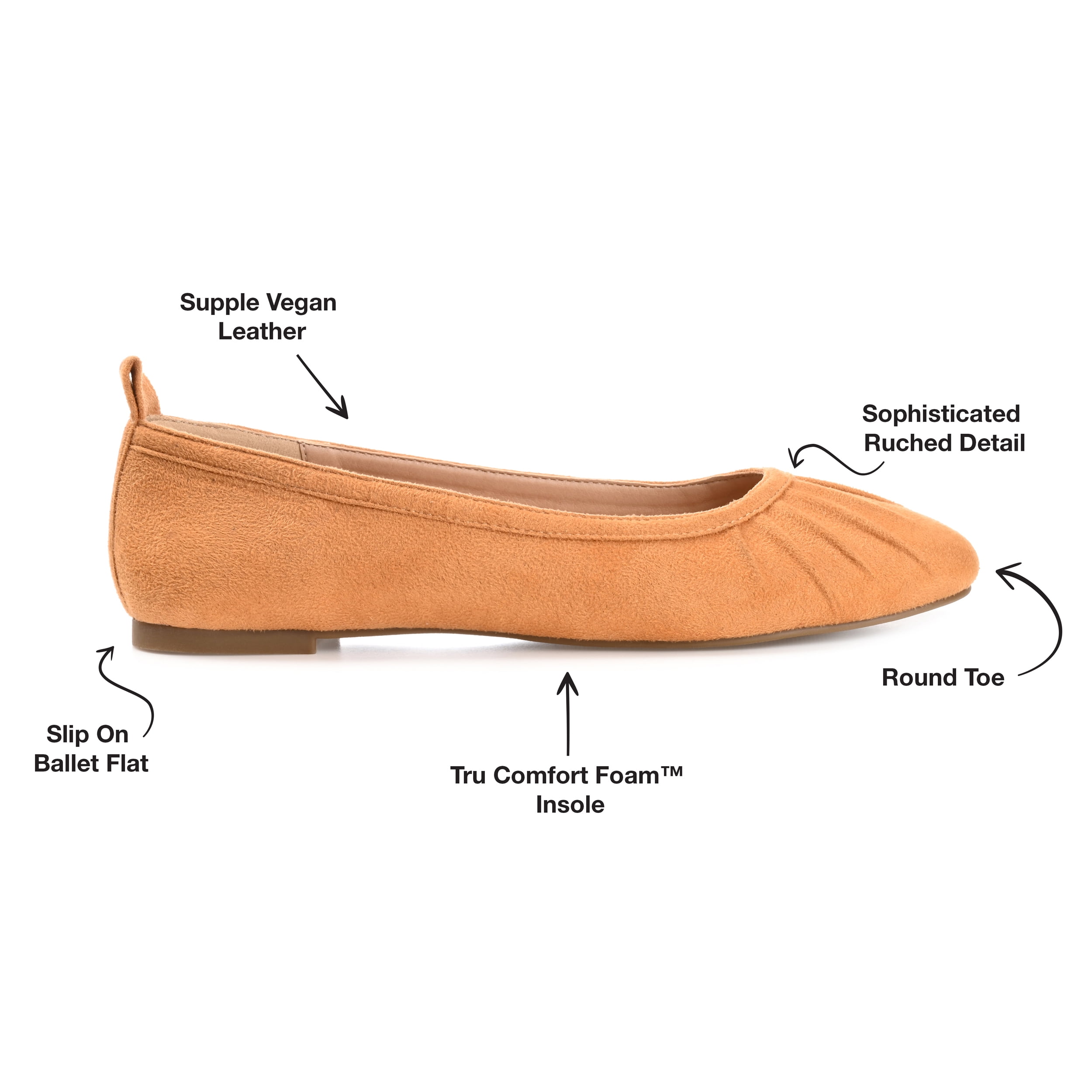 Journee Womens Tannya Slip On Round Toe Ballet Dress Flats