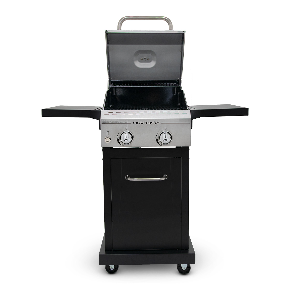 Megamaster 2 Burner Propane Gas Grill With Foldable Side Shelves And Electronic Ignition 3433