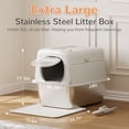 thumbnail image 3 of Enclosed Cat Litter Box, Hooded Kitty Litter House with Mat, 15cm/20cm Height, Light Grey, 3 of 7