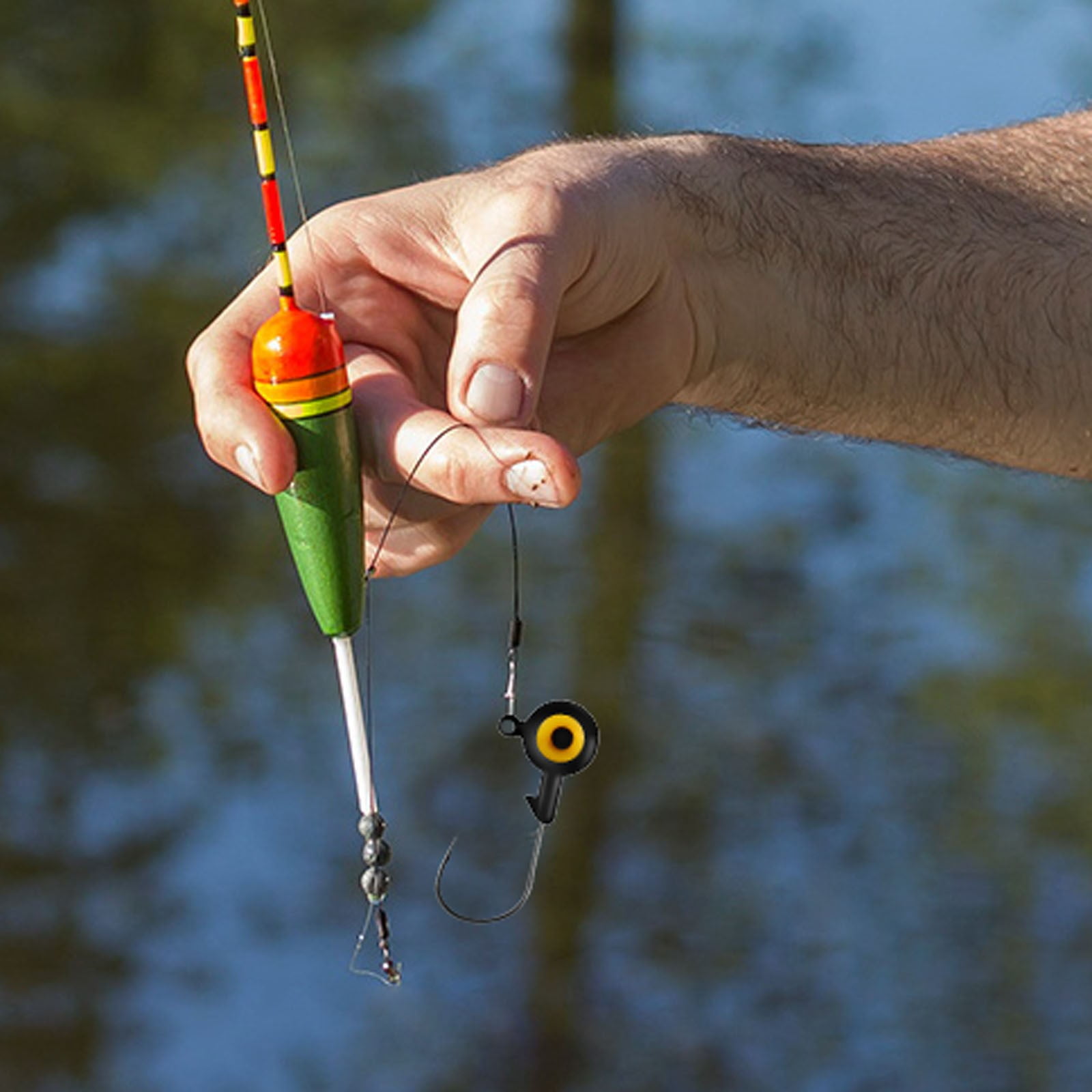 Fishing Jig Heads 10-Piece Set - Round Ball Jigs with 3D Eyes | High Carbon Steel Hooks for Bass, Crappie & Walleye | Freshwater & Saltwater Jig Heads for All Fishing Styles