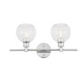 thumbnail image 1 of Living District Collier Industrial Mid-Century Modern 2 Light LED E26 Chrome Clear Glass Wall Sconce, 1 of 4