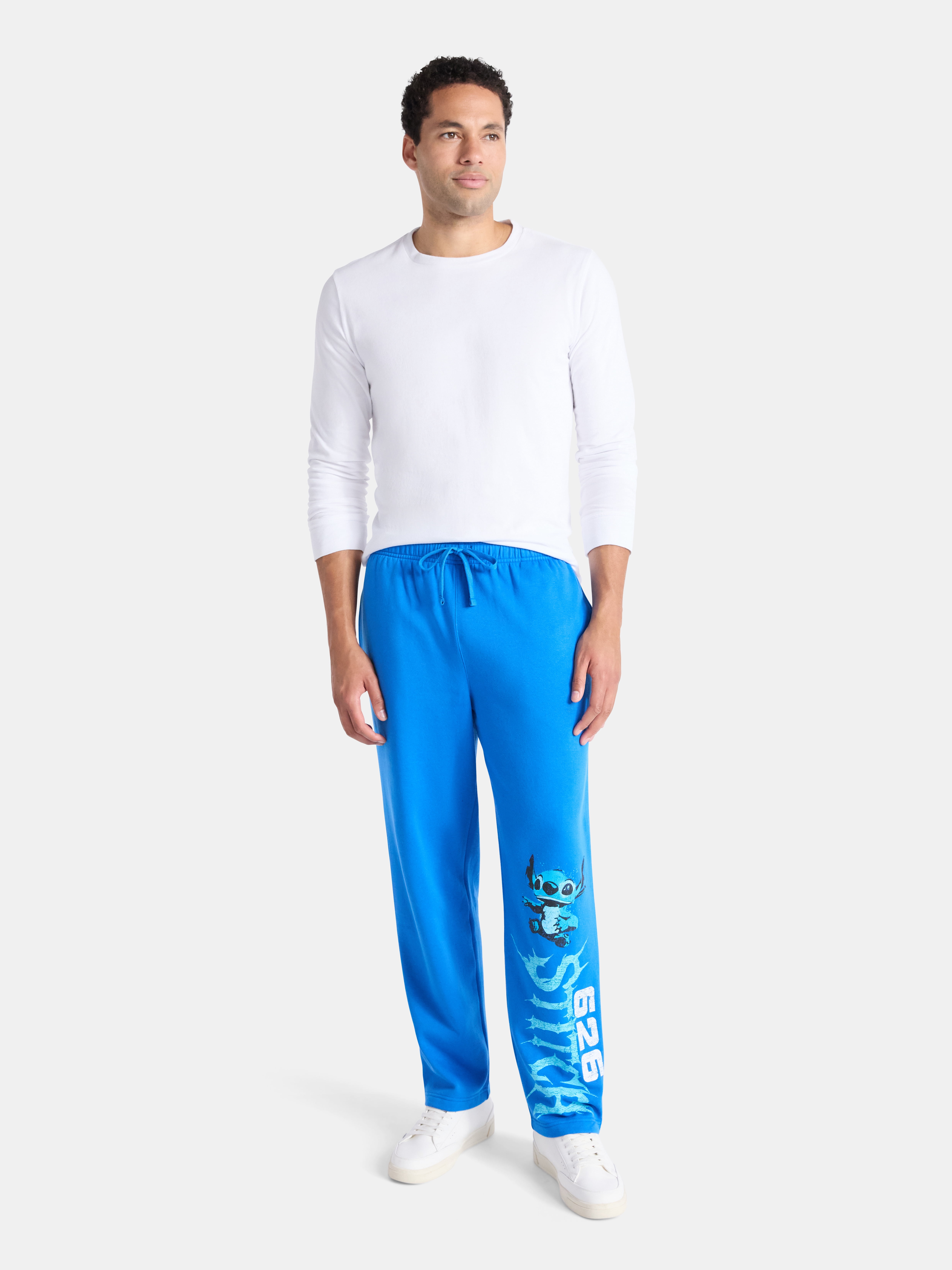 Lilo & Stitch Men's and Big Men's Stitch 626 Athletic Fleece Sweatpants, Sizes XS-3XL