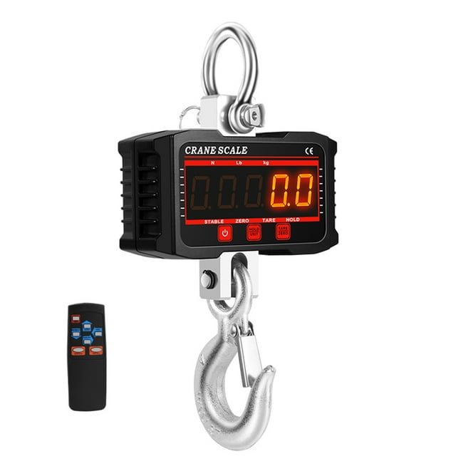 Labymos Wireless LCD Display Aluminum Alloy Crane Scale with Remote Control, 1000kg Capacity, Black/Blue, Battery Not Included, Multifunctional Handheld Weighing Device for Industrial Use