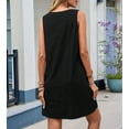 thumbnail image 5 of Summer Dress for Women Sleeveless Tank Dress with Pockets Casual Short A Line Dress Crewneck Sundress Black M, 5 of 8
