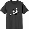 thumbnail image 3 of Gaming Cat Chasing Computer Mouse Adult Charcoal Crew Neck Short Sleeve Tee-3XL, 3 of 4